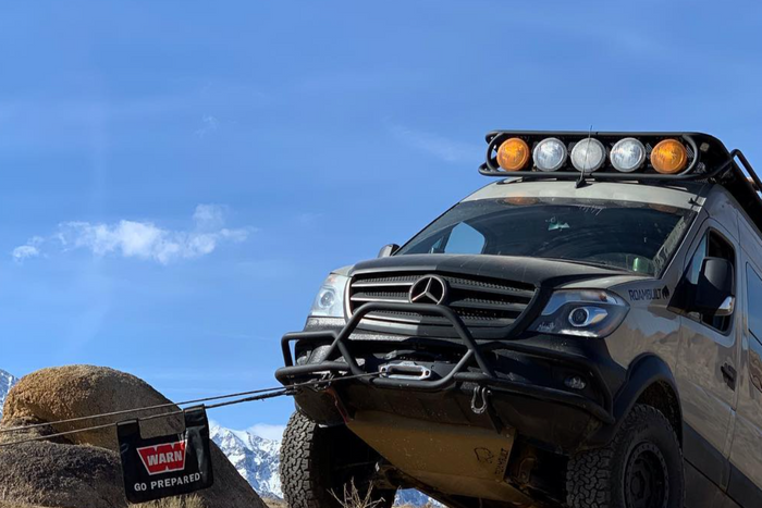 Warn winch for sprinter van with custom bumper in seattle