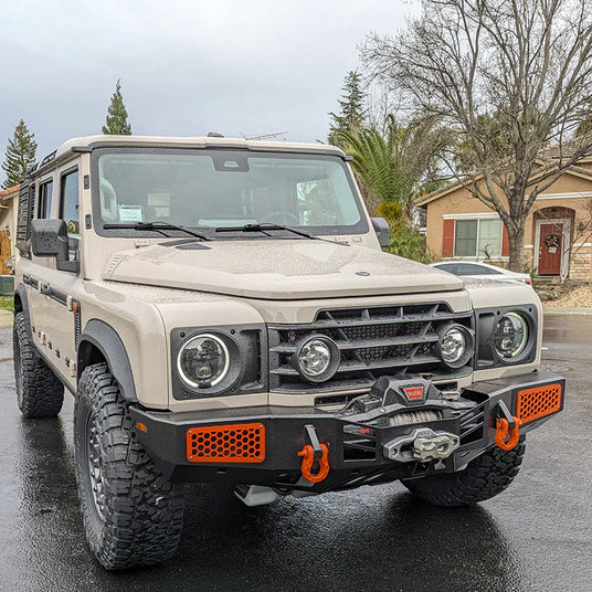 colored ineos Grenadier bumper from wolf pack overland