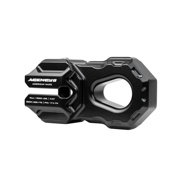 Agency 6 Billet Winch Shackle - Black - Wolf Pack Overland