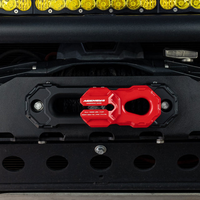 Agency 6 Billet Winch Shackle - Red - Wolf Pack Overland