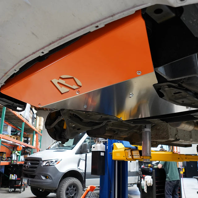 side view of agile off road skid plate for 2wd sprinter