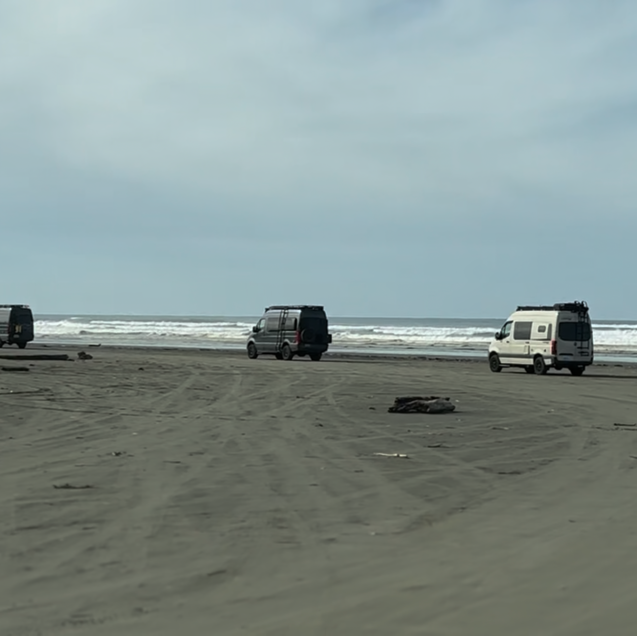 winnebago revels driving on the beach
