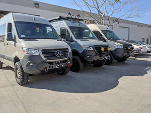 Finished 2019+ Sprinter with the CAtuned Off-Road bumper installed by Seattle van upfitter