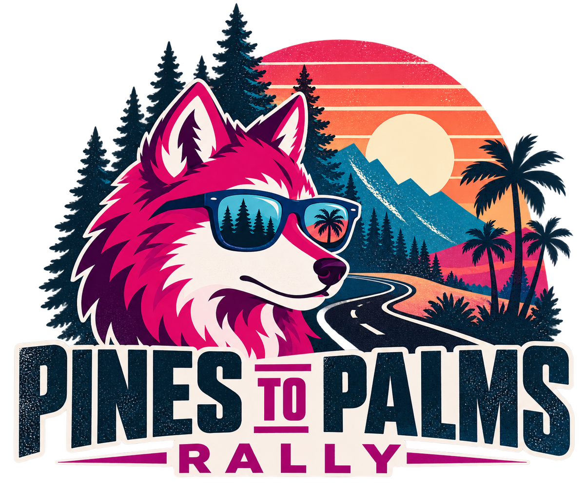 Pines to Palms Rally wolf emblem