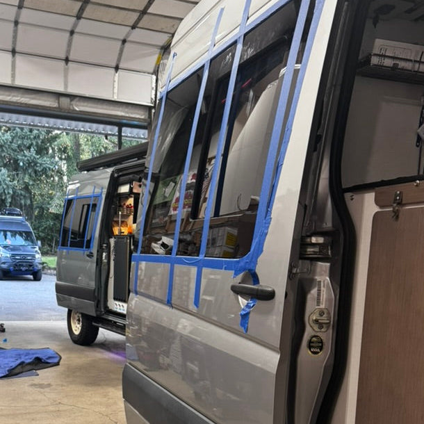 winnebageo revel side door window replacement to reduce noise and expand viewing