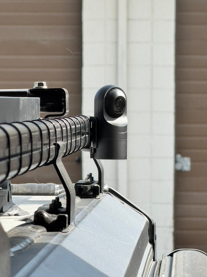 security camera on winnebago revel with motion alerts installed by wolf pack overland