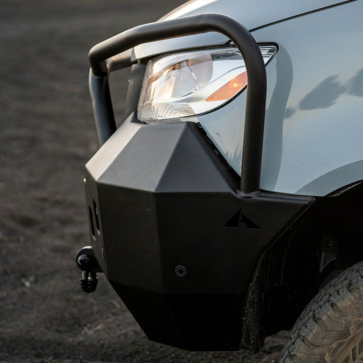 Aluminess Front Winch Sprinter Bumper Side View from Wolf Pack Overland Seattle