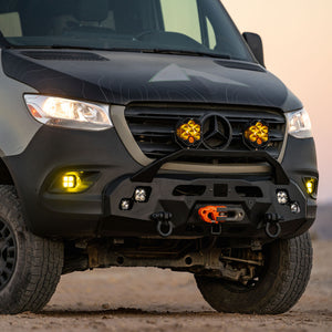 Sprinter Van with Aluminess Recon Bumper Installed - Front View