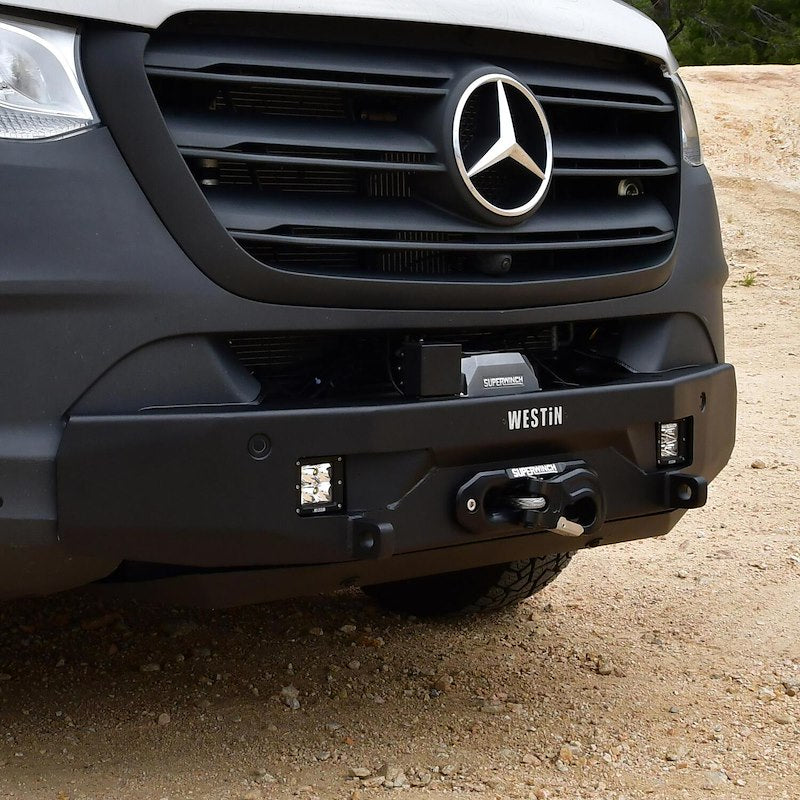 Westin Pro-Series Sprinter Bumper Winch Mount installed