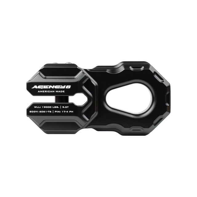Agency 6 Billet Winch Shackle - Black - Wolf Pack Overland