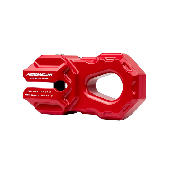 Agency 6 Billet Winch Shackle - Red - Wolf Pack Overland