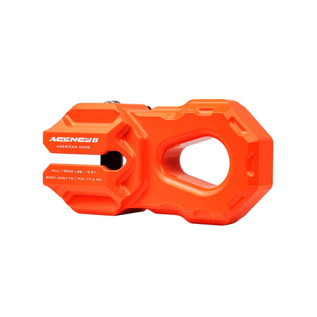 Agency 6 Billet Winch Shackle - Orange - Wolf Pack Overland