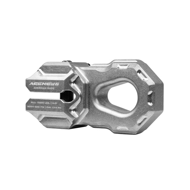 Agency 6 Billet Winch Shackle - Raw Aluminum - Wolf Pack Overland