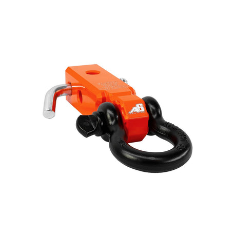 Agency 6 Recovery Shackle Block Assembly - 2" Receiver - Orange - Wolf Pack Overland