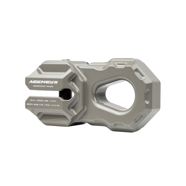 Agency 6 Billet Winch Shackle - Earth Grey - Wolf Pack Overland