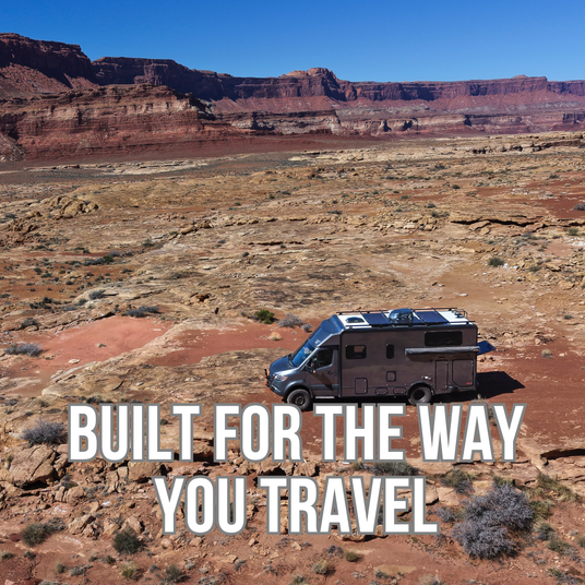 winnebago ekko in moab with super singles and agile suspension 