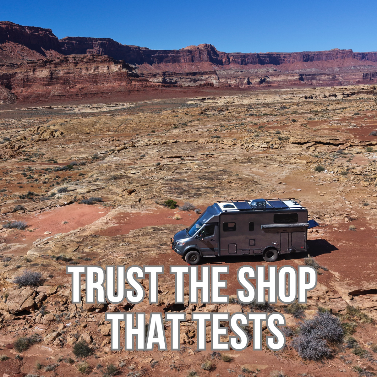 Tested adventure van in canyon country